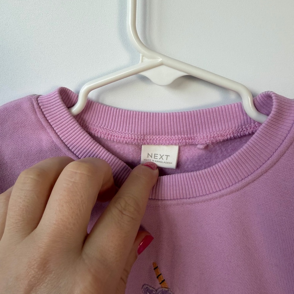 next Lilac Crewneck Sweatshirt with Embroidered Detail - Picture 3 of 8